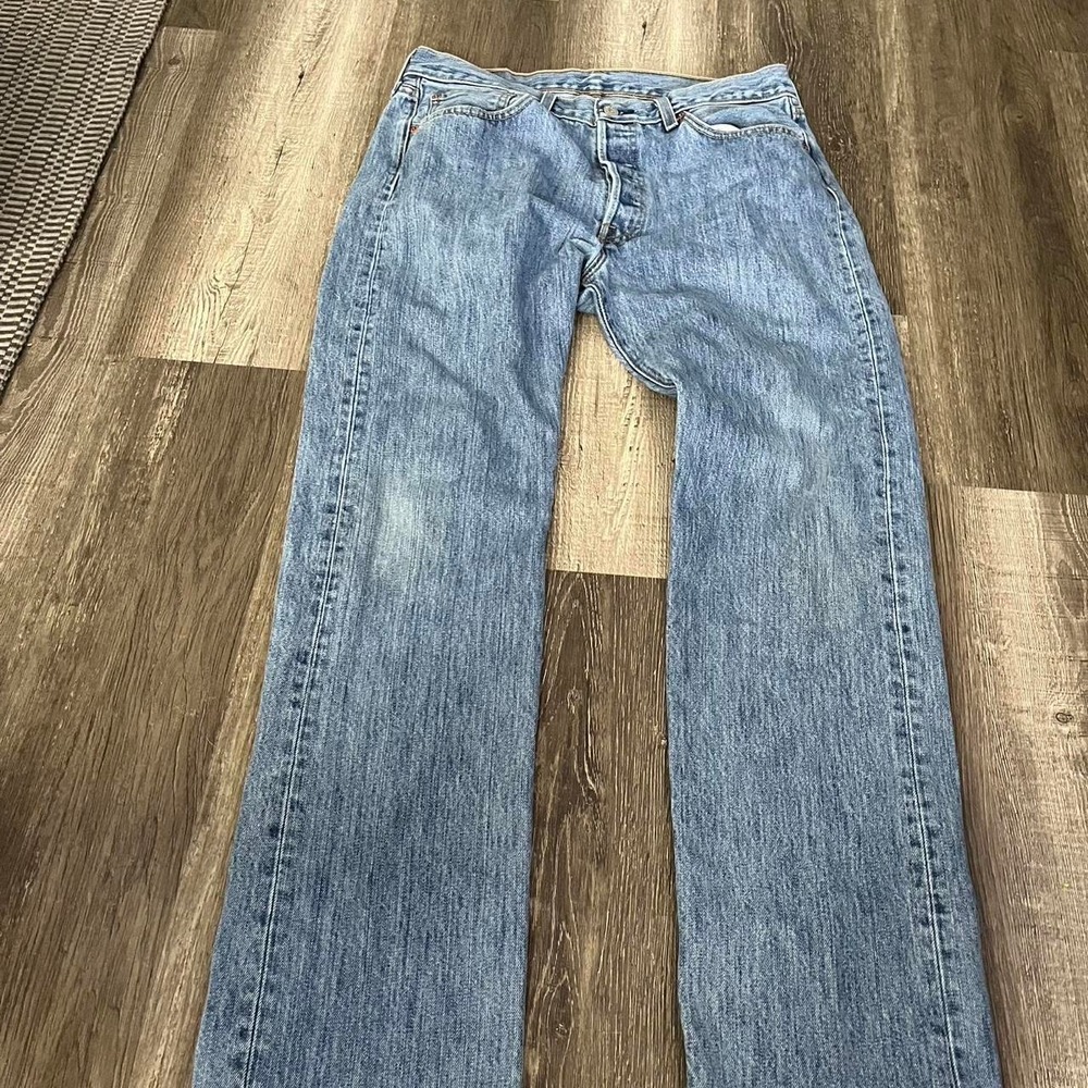 Levi's 501 blue wide leg jeans